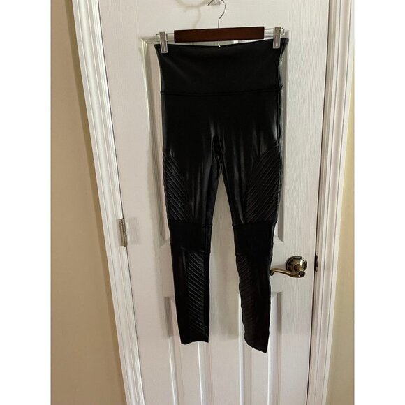 SPANX Faux Leather Moto Leggings - Picture 1 of 3